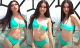 Ngọc Thảo trổ tài catwalk cực 'đỉnh', khoe body bốc lửa trong phần thi áo tắm ở Miss Grand