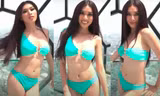 Ngọc Thảo trổ tài catwalk cực 'đỉnh', khoe body bốc lửa trong phần thi áo tắm ở Miss Grand