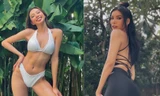 Nguyễn Thúc Thuỳ Tiên khoe dáng nóng bỏng với bikini, Minh Tú mặc áo cắt xẻ táo bạo khoe lưng trần