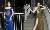 Hoa hậu Đỗ Thị Hà lộng lẫy tựa 'nữ thần', Á hậu Ngọc Thảo diện váy xẻ khoe chân dài 1m11