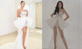 'Đụng váy' lông vũ với Kim Duyên, Đỗ Thị Hà vẫn ghi điểm tuyệt đối với chân dài thẳng tắp