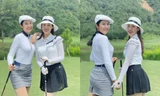 Hoa hậu Đỗ Mỹ Linh và Ngọc Hân cùng diện sắc trắng, đọ dáng trên sân golf