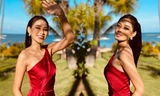 Diện váy lệch vai tông màu đỏ rực, Đỗ Thị Hà 'sáng bừng' bên dàn đối thủ ở Miss World 2021 