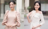 Đọ sắc với áo dài Tết, Hoa hậu Đỗ Thị Hà và Lương Thùy Linh đẹp 'một chín một mười'