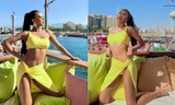 Kim Duyên mặc bikini vàng rực, khoe vóc dáng nóng bỏng ở Miss Universe 