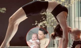 Hồ Ngọc Hà âu yếm bé Leon theo phong cách "không đụng hàng": Vừa tập yoga vừa hôn con