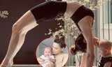 Hồ Ngọc Hà âu yếm bé Leon theo phong cách "không đụng hàng": Vừa tập yoga vừa hôn con