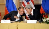 Ngoại trưởng Nga Sergei Lavrov và người đồng cấp Mỹ John Kerry. (Nguồn: Bộ Ngoại giao Mỹ)