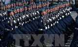 Hải quân Nga tham gia lễ duyệt binh kỷ niệm 70 năm Ngày Chiến thắng ở thủ đô Moskva ngày 9/5. (Nguồn: THX/TTXVN) 