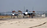 Máy bay Sukhoi SU-24 của Nga tại căn cứ không quân Hmeimim ở tỉnh Latakia, Syria ngày 3/10. (Nguồn: AFP/TTXVN)
