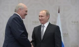 Tổng thống Belarus Alexander Lukashenko và Tổng thống Nga Vladimir Putin tại cuộc gặp song phương. Ảnh: RIA Novosti