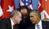 Tổng thống Mỹ Obama (phải) và người đồng cấp Thổ Nhĩ Kỳ tại một cuộc gặp. Ảnh: AP