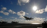 Chiến đấu cơ F-18C xuất kích từ tàu sân bay Mỹ. Ảnh: US Navy