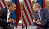 Nguyên thủ Nga - Mỹ có cuộc thảo luận kín về tình hình Syria, Ukraine tại Paris, Pháp. Ảnh: Reuters