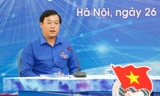 Anh Lê Quốc Phong - Bí thư thứ nhất T.Ư Đoàn tại buổi đối thoại ngày 26/3. Ảnh: Như Ý