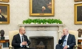 Tổng thống Mỹ Joe Biden tiếp Thủ tướng Ukraine Shmyhal tại Nhà Trắng. (Nguồn: Twitter)