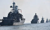 Đội tàu chiến của Nga tham gia cuộc tập trận ở Biển Đen. Ảnh: TASS