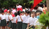 Thầy trò, phụ huynh Tiểu học Nam Thành Công rộn ràng dự lễ khai giảng sau 2 năm không thể tổ chức