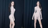 Hương Giang diện trang phục xuyên thấu gợi cảm trong phần thi tài năng.