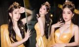 Á hậu Phương Nga diện đầm vàng hóa nữ thần kiêu sa