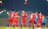 Ðội tuyển Việt Nam sẵn sàng cho cuộc tái đấu với Indonesia. Ảnh: Hữu Phạm (từ UAE)