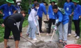 Những bạn trẻ Hội đồng hương Nghệ Tĩnh - Học viện Ngoại giao tham gia chiến dịch Mùa hè xanh tại xã Hương Lâm (Hương Khê, Hà Tĩnh)