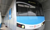 Mô hình tàu điện ngầm tuyến metro số 1 đang được trưng bày tại công trường ở quận 9 - TPHCM.