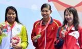 Ánh Viên giành 2 HCV ngay trong ngày thi đấu đầu tiên tại SEA Games 28. Ảnh: Hoàng Hà.