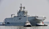 Tàu chiến Mistral của Pháp. Ảnh: AFP.