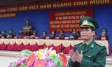 Đại tá Đinh Trọng Ngọc, Chính ủy HVBP phát biểu tại Lễ ra quân huấn luyện và phát động thi đua.