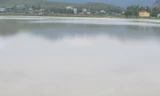 Nhiều cánh đồng ở Hoàng Mai trở thành biển nước. Ảnh: Báo Nghệ An.