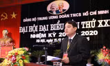 Bí thư thứ Nhất T.Ư Đoàn Nguyễn Đắc Vinh phát biểu tại Đại hội.