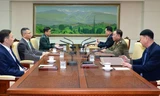 Đại diện cấp cao Hàn Quốc và Triều Tiên tại một cuộc đàm phán quân sự. Nguồn: YONHAP/TTXVN.