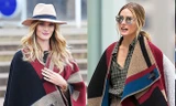 Sao Hollywood yêu thích áo choàng poncho mùa lạnh