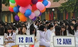 Học sinh lớp 12 Trường THPT Chu Văn An, lứa học sinh đầu tiên thi kỳ thi THPT quốc gia.