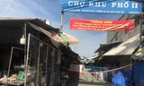 Chợ Khu phố 2, P.An Lạc, Q.Bình Tân tạm phong tỏa do COVID-19 (ảnh: U.P)