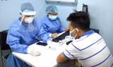 Người dân đến bệnh viện đều phải khai báo y tế (Ảnh: Sở Y tế TPHCM)