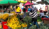 Hoa trái ngập chợ, tiểu thương ngóng khách ngày cuối năm
