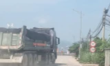 Hoà Bình: Đường đê mới đầu tư bị xe quá tải quần thảo cả ngày