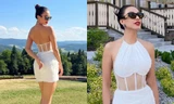 Á hậu Kim Duyên gây sốc khi tiết lộ leo núi với bộ váy ngắn và đôi cao gót đính đá cầu kỳ