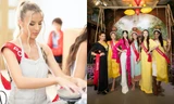 Dàn người đẹp Miss Charm 2023 mặc áo tứ thân, chơi trò chơi dân gian và thưởng thức phở