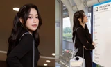 Hoa hậu Thanh Thủy lần đầu cầm túi hàng hiệu trong loạt ảnh chụp tại ga metro