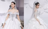 Hoa hậu Thanh Thủy - Khánh Vân diện váy cưới, làm vedette tại show thời trang
