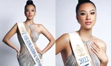 Á hậu Kim Duyên mặc lại váy Chung kết Miss Universe chụp ảnh đeo sash Miss Supranational