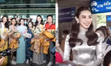 Hoa hậu Thùy Tiên diện áo dài ánh bạc đón Chủ tịch MGI và Top 10 Miss Grand Thailand 2022