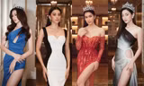 Dàn Hoa - Á hậu đình đám đọ sắc trong buổi lễ trao sash cho Hoa hậu Đỗ Thị Hà đi thi Miss World