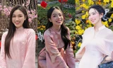 Dàn Hoa hậu Việt tung loạt ảnh áo dài xinh lung linh ngày mùng 1 Tết Ất Tỵ