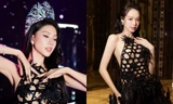 Hoa hậu Thanh Thủy - Bùi Quỳnh Hoa cùng diện váy lấy cảm hứng từ đan lát