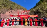 Khánh thành công trình đường lên cột mốc biên giới Bắc Xa -Ảnh: Duy Chiến 