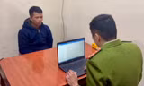 Đối tượng Huế tại cơ quan công an. 